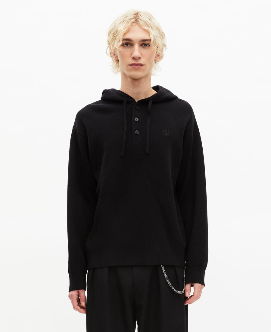 The Kooples HOMME BLACK pull &agrave; capuche noir