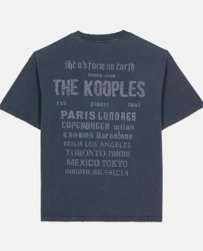 The Kooples HOMME BLACK WASHED t-shirt &agrave; s&eacute;rigraphie noir