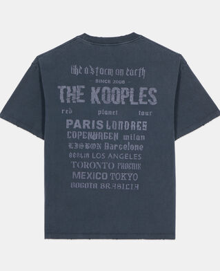The Kooples HOMME BLACK WASHED t-shirt &agrave; s&eacute;rigraphie noir
