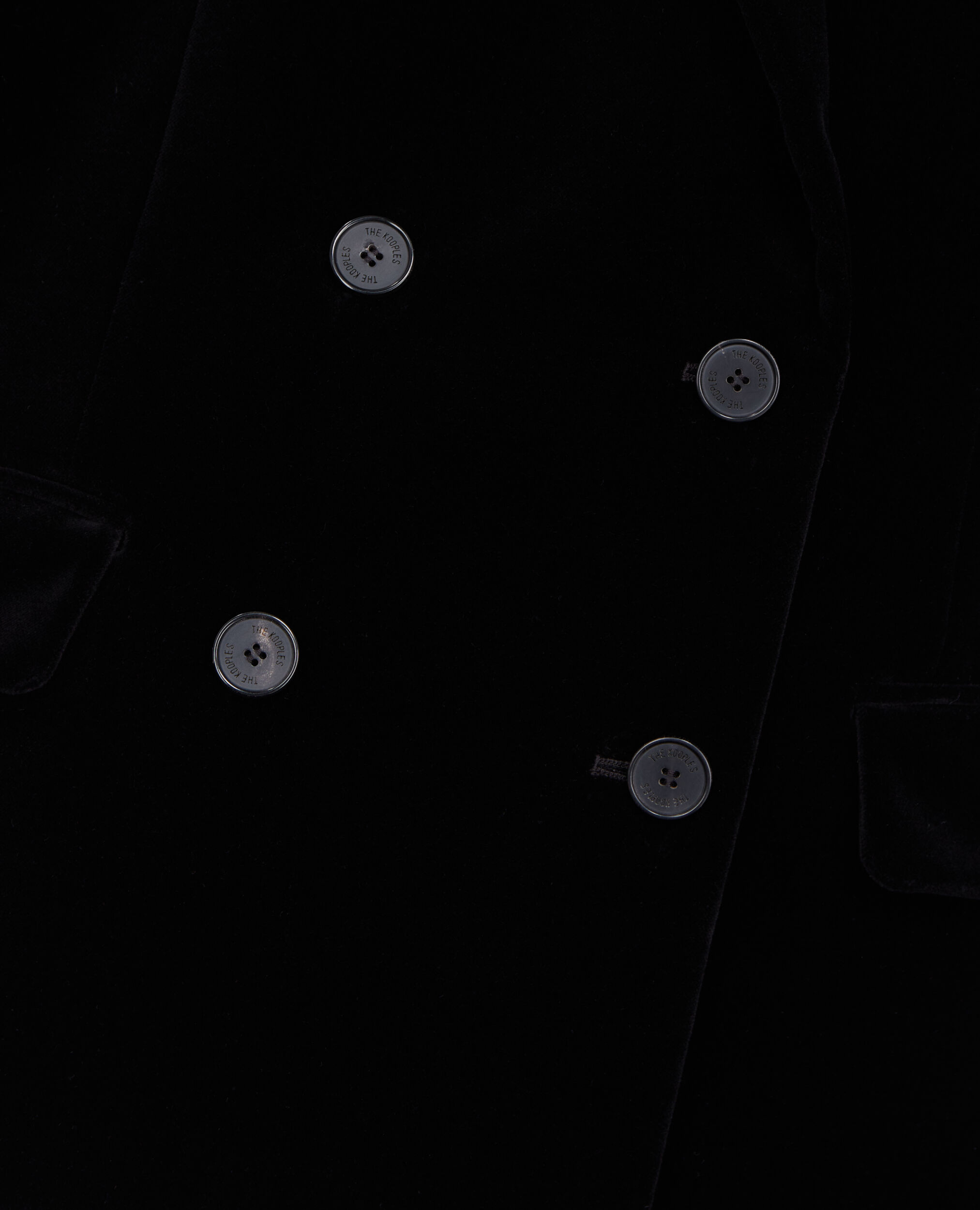 Kurze schwarze Anzugjacke aus Samt, BLACK, hi-res image number null