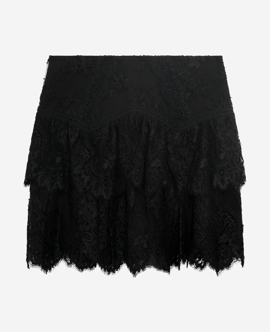The Kooples WOMEN BLACK black lace skirt