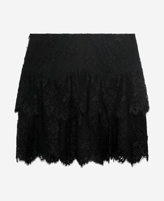 The Kooples WOMEN BLACK black lace skirt