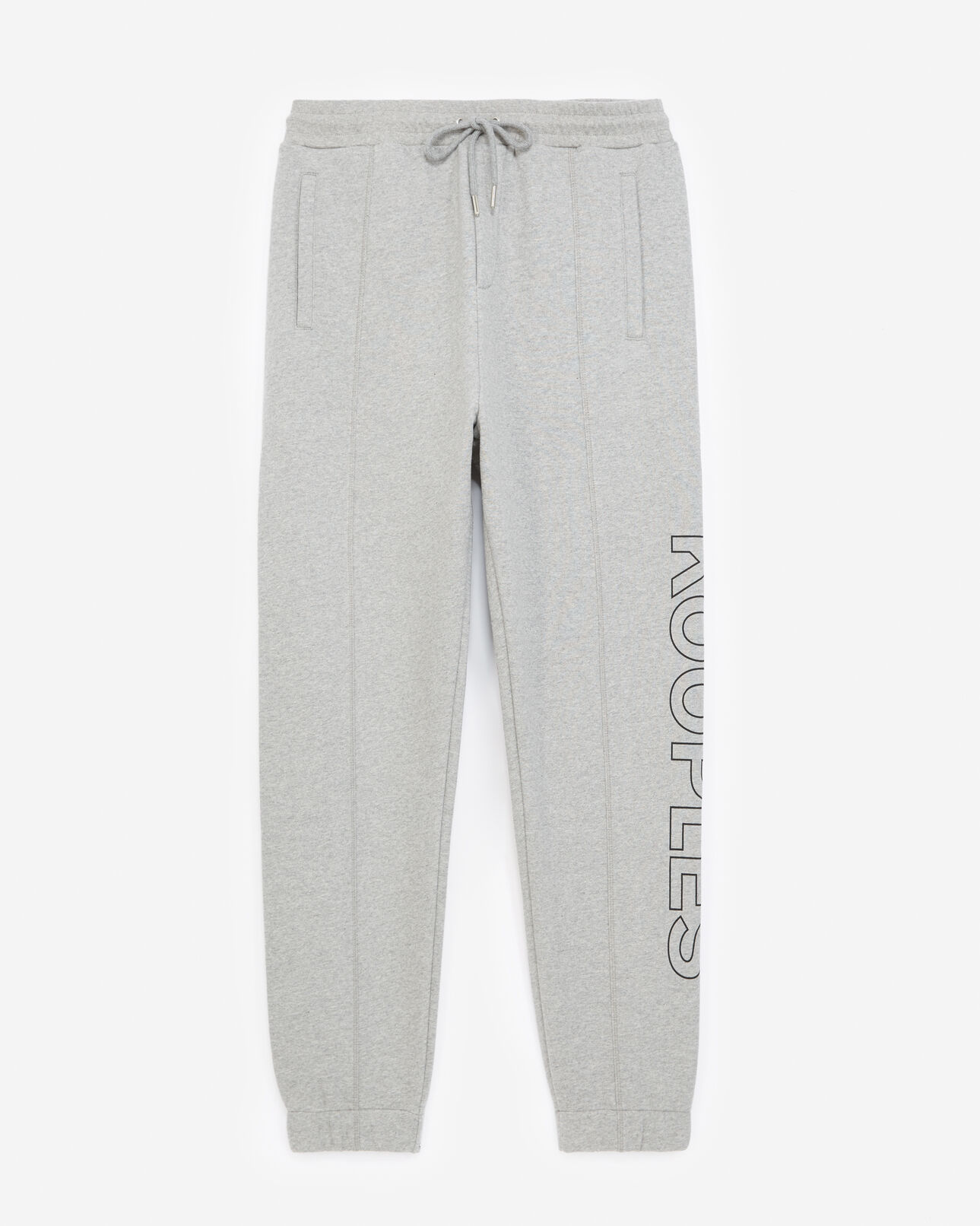 The Kooples HOMME MIDDLE GREY MELANGE jogging gris clair imprimé the kooples