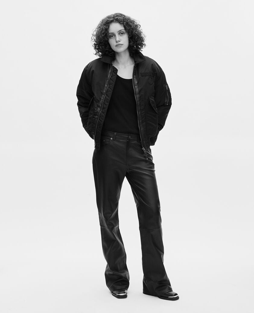 The Kooples DAMEN BLACK schwarze bomberjacke von the kooples x schott nyc