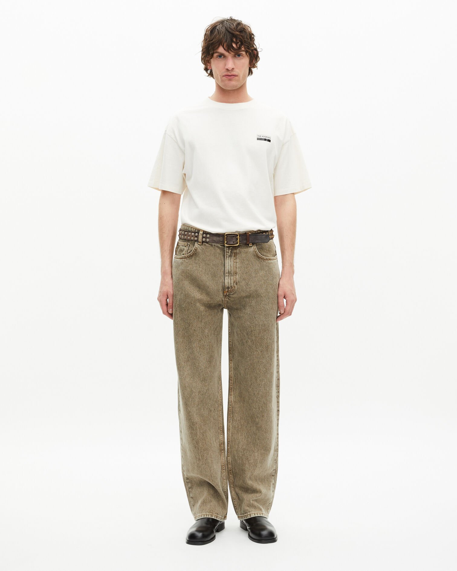 Oversize-T-Shirt mit ecrufarbenem Siebdruck, ECRU, hi-res image number null