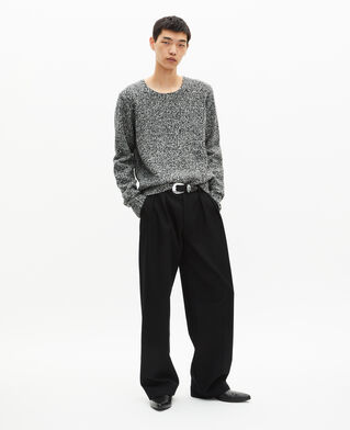 The Kooples H BLACK WHITE black and white mouliné wool sweater