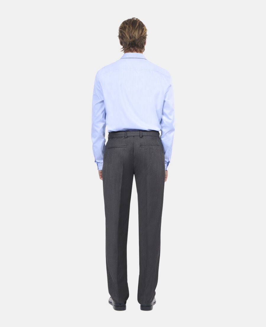 The Kooples HOMME LIGHT GREY MEL/WHITE pantalon de costume en flanelle grise