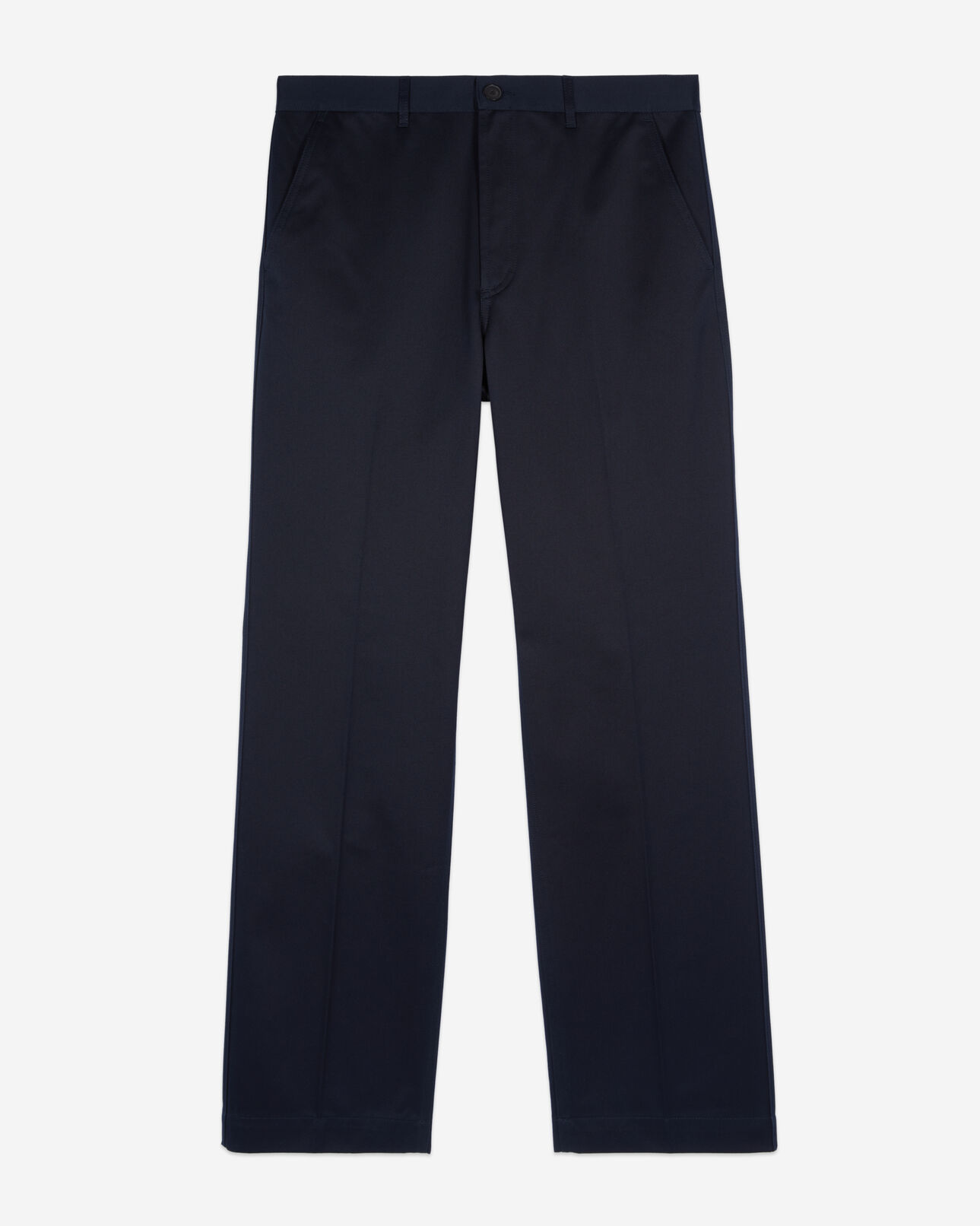 The Kooples HOMME DARK NAVY pantalon large en coton bleu marine