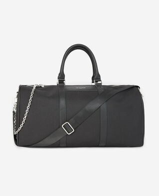 The Kooples MEN BLACK black weekend bag with removable chain