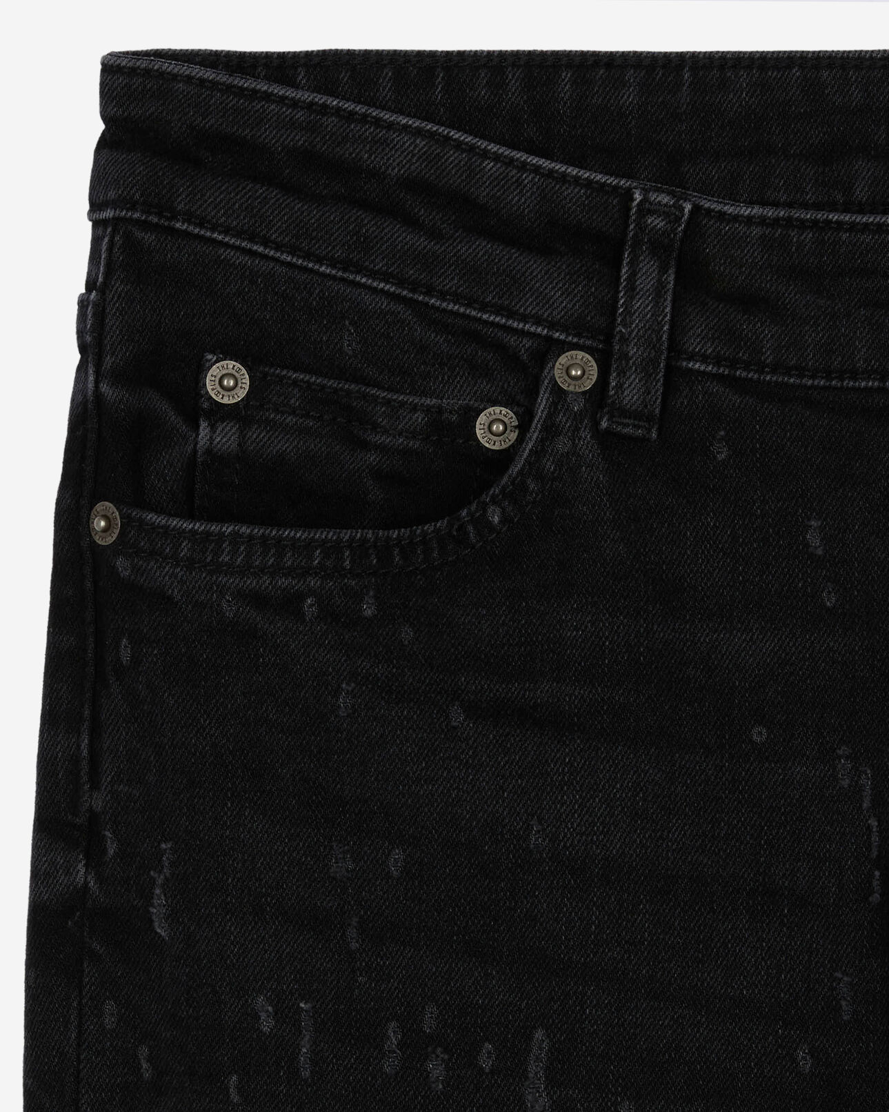 The Kooples DAMEN BLACK WASHED schwarze slim-fit-jeans