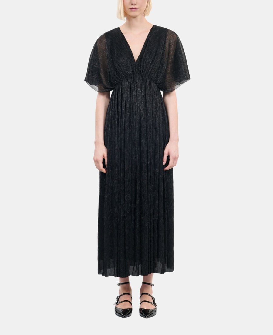 The Kooples F BLACK black metallic jersey long dress