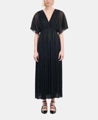 The Kooples F BLACK black metallic jersey long dress