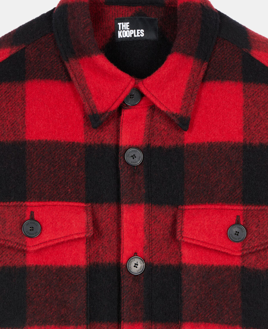 The Kooples MEN RED / BLACK overshirt-style checked jacket
