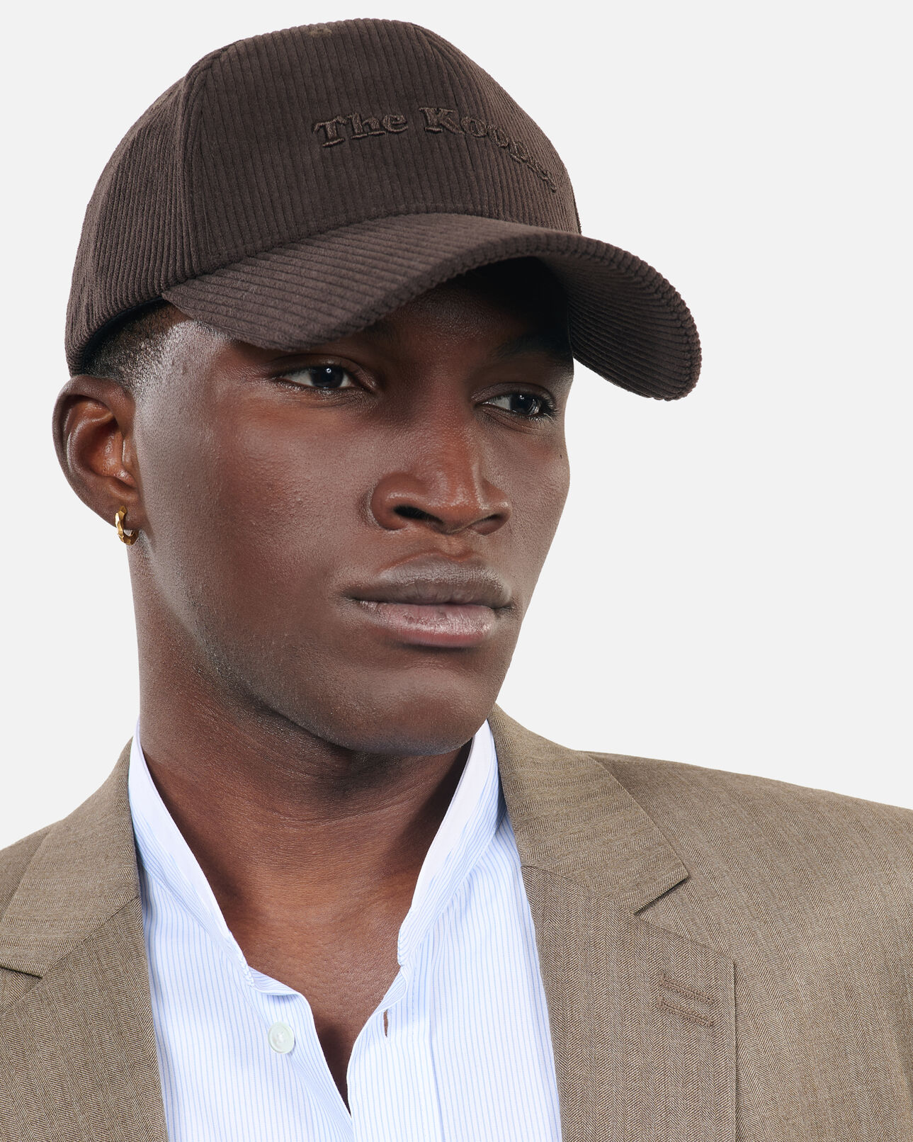 The Kooples FEMME BROWN casquette en velours côtelé marron