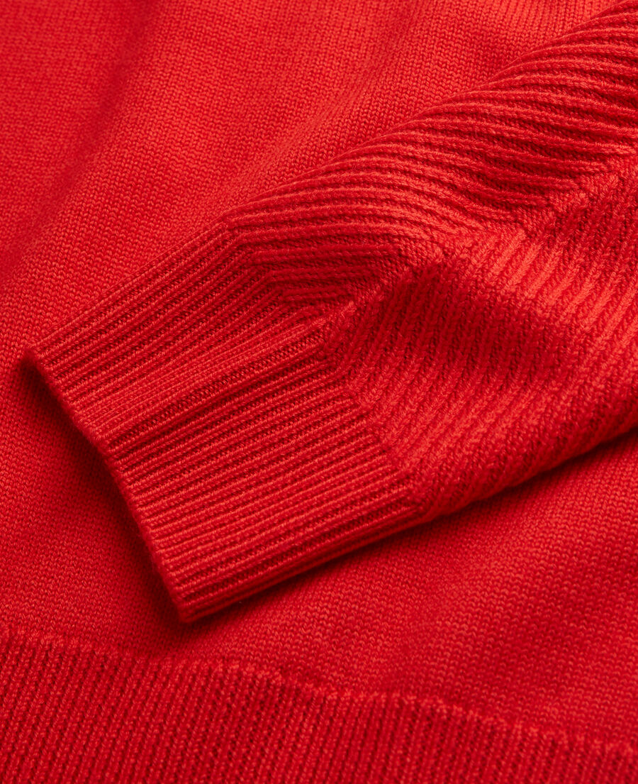 red wool sweater