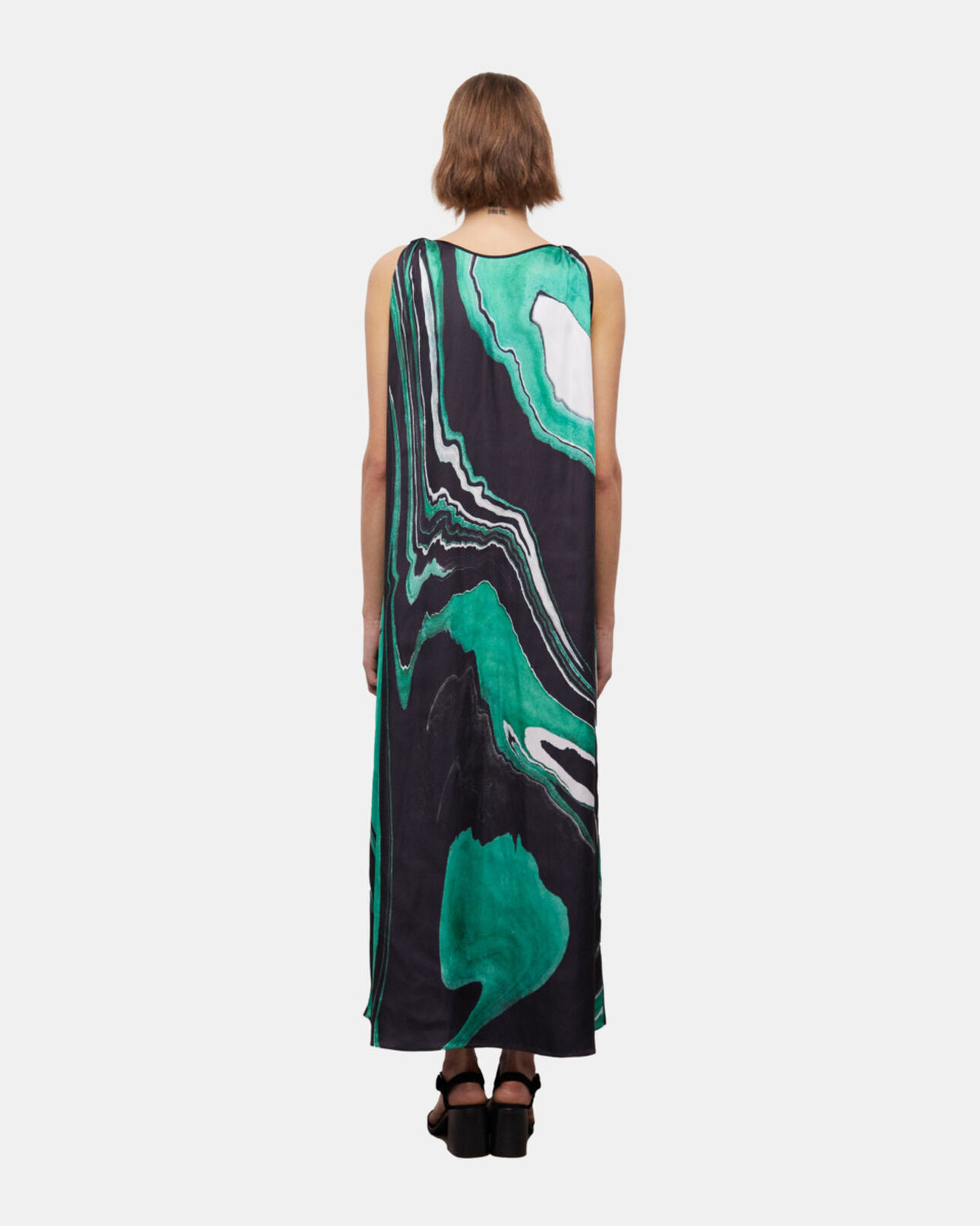 The Kooples DAMEN BLACK / GREEN langes kleid mit print