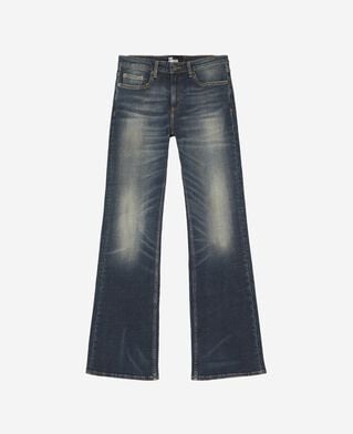 The Kooples F MEDIUM BLUE bootcut jeans with blue abrasions