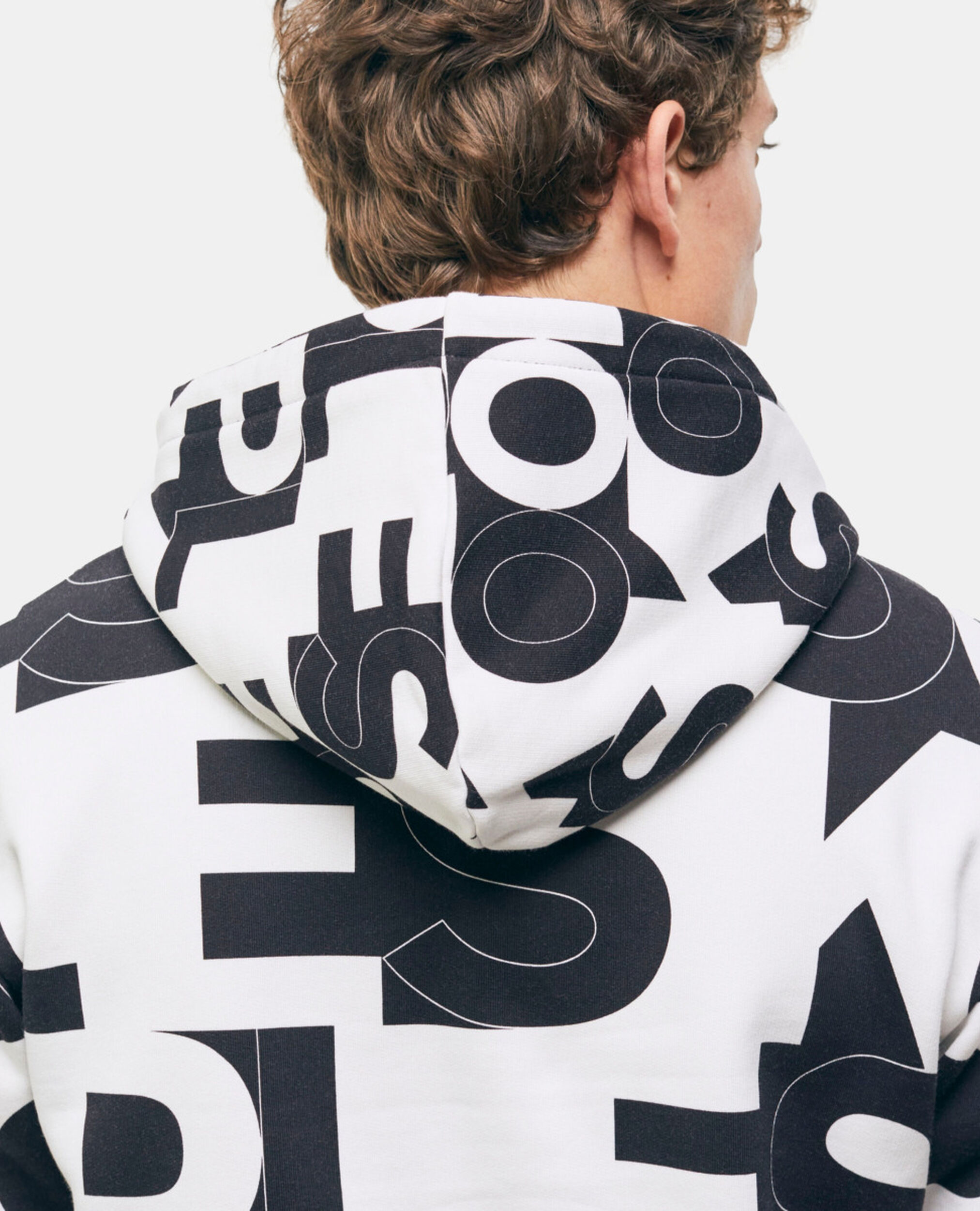 Sweatshirt with The Kooples logo, BLACK / WHITE, hi-res image number null