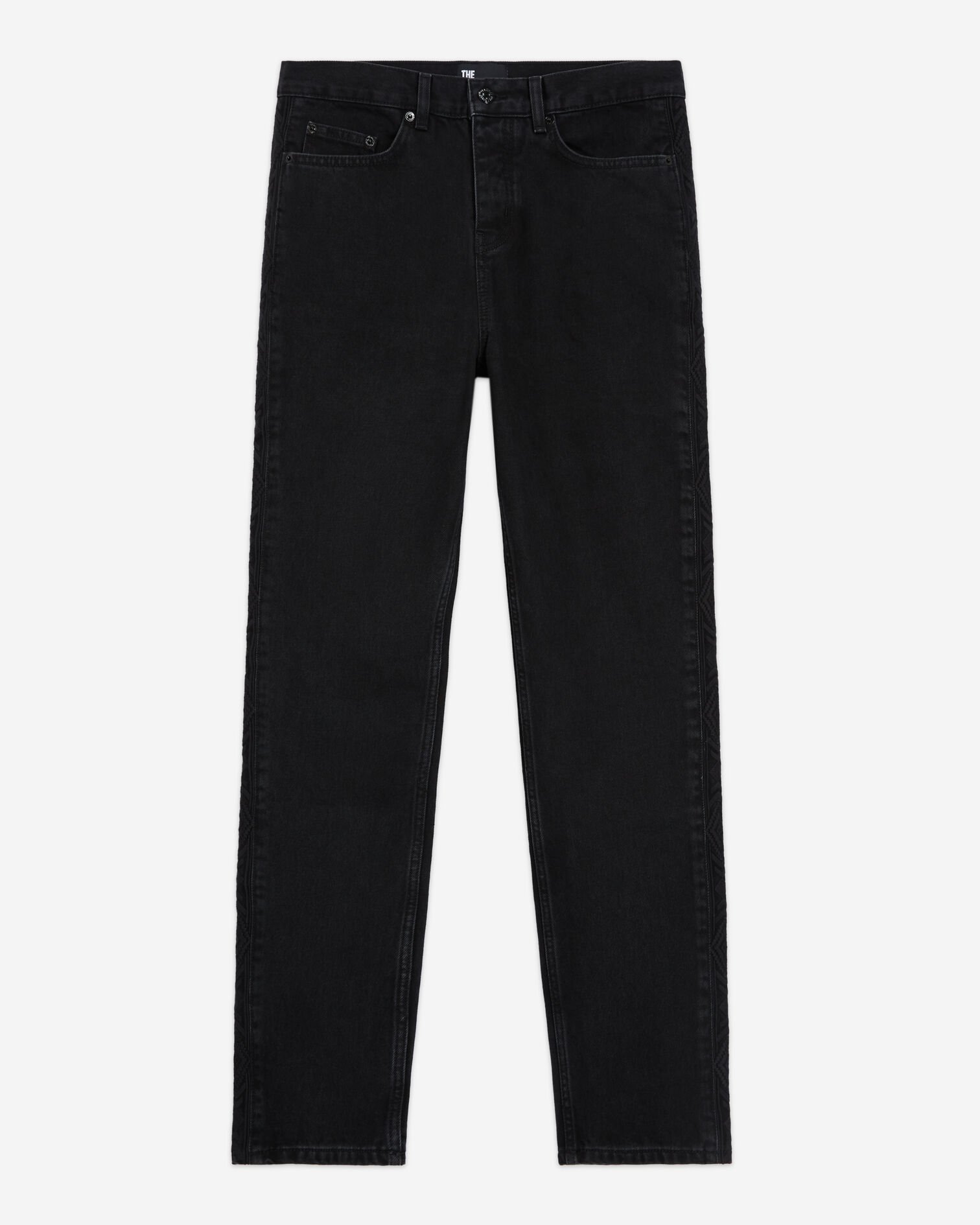Jean taille haute noir, BLACK WASHED, hi-res image number null