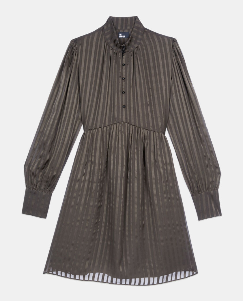 The Kooples WOMEN KAKI short khaki silk dress