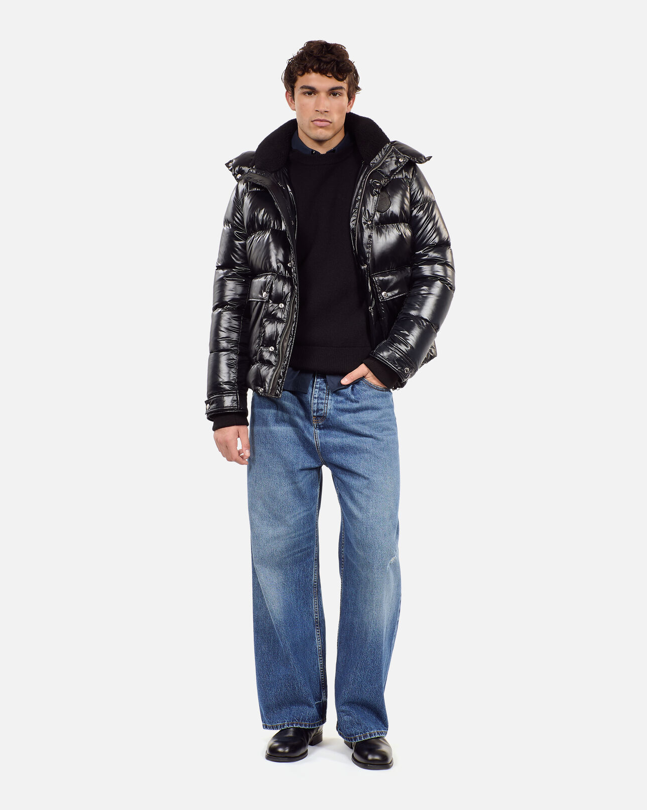 The Kooples MEN BLACK black blazon down jacket