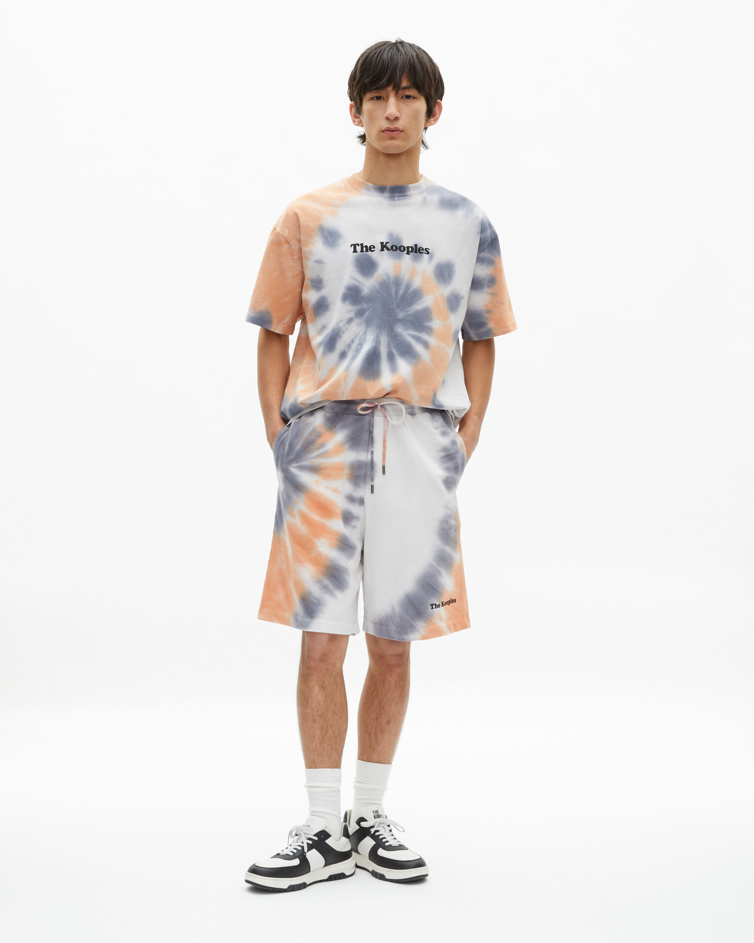 Short imprimé tie - dye bleu, NEW LIGHT BLUE, hi-res image number null