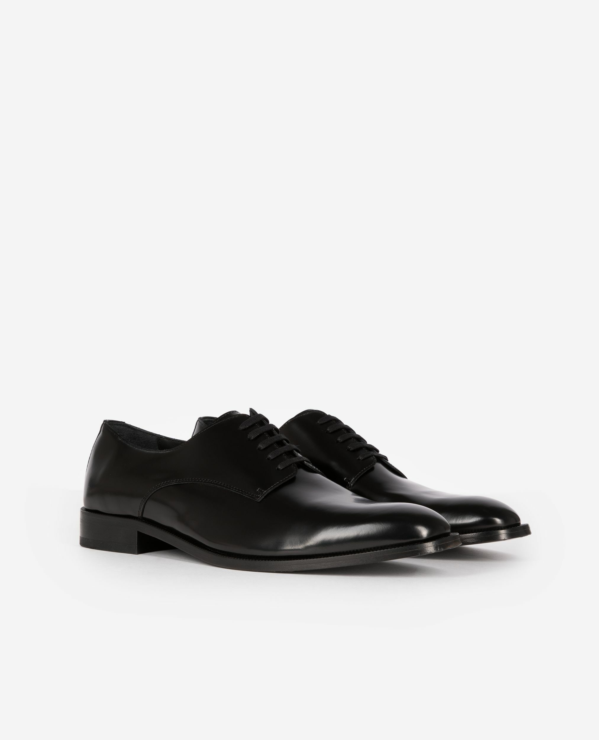 Black leather Derbies, BLACK, hi-res image number null