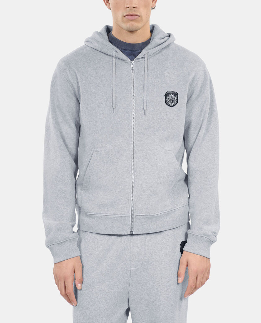 The Kooples MEN GREY MELANGE grey blazon hoodie