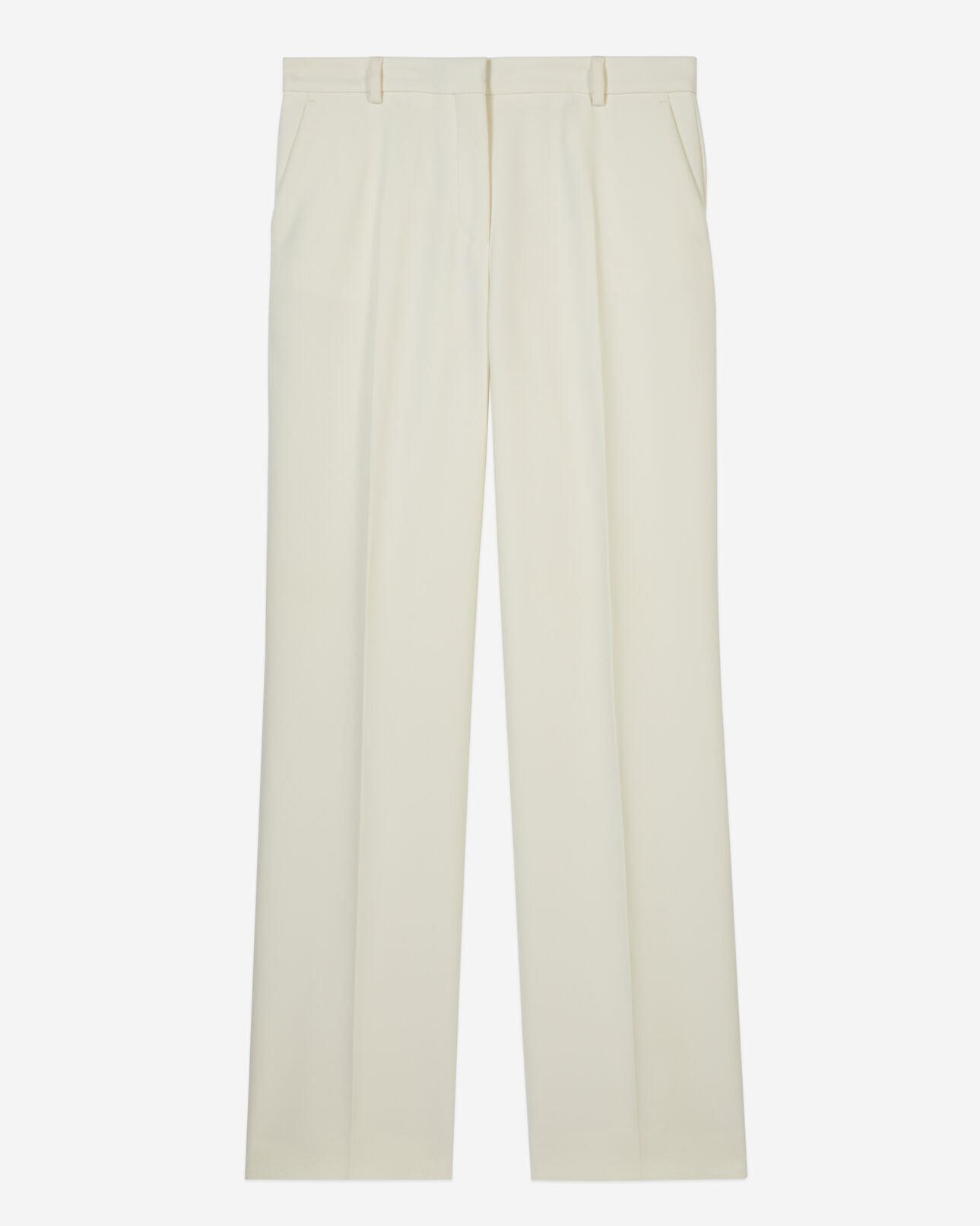 The Kooples F ECRU straight-cut ecru crepe tailored trousers