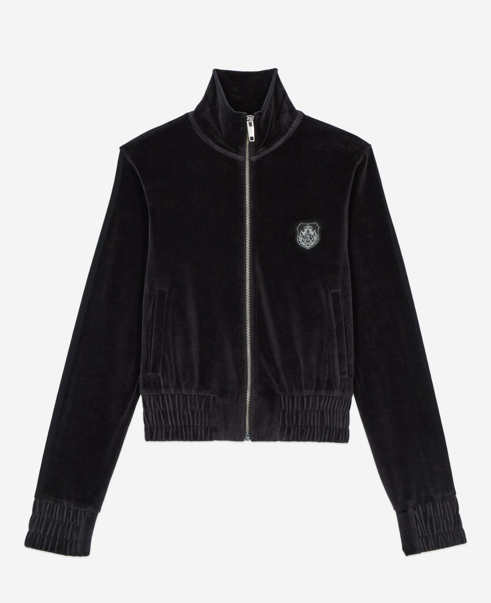 The Kooples FEMME BLACK sweatshirt logo en velours noir