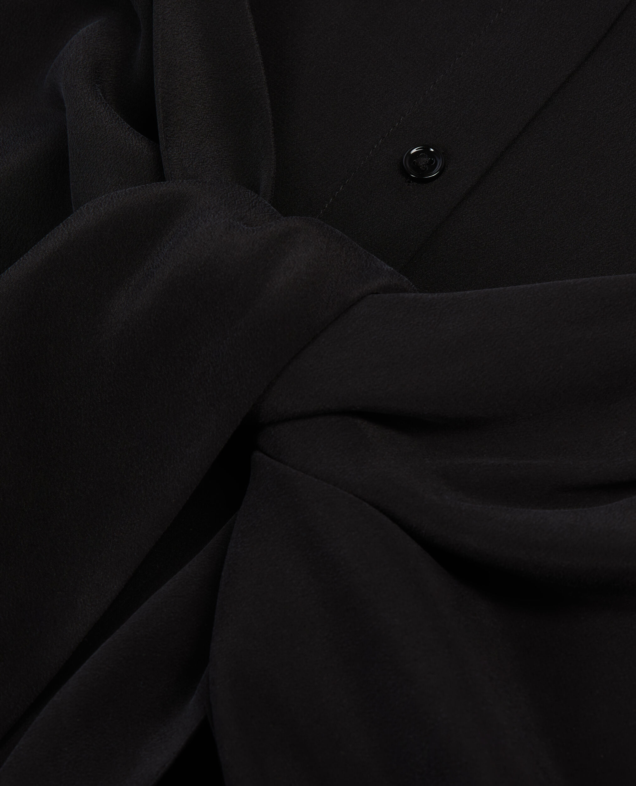Robe chemise noire courte avec nœud, BLACK, hi-res image number null