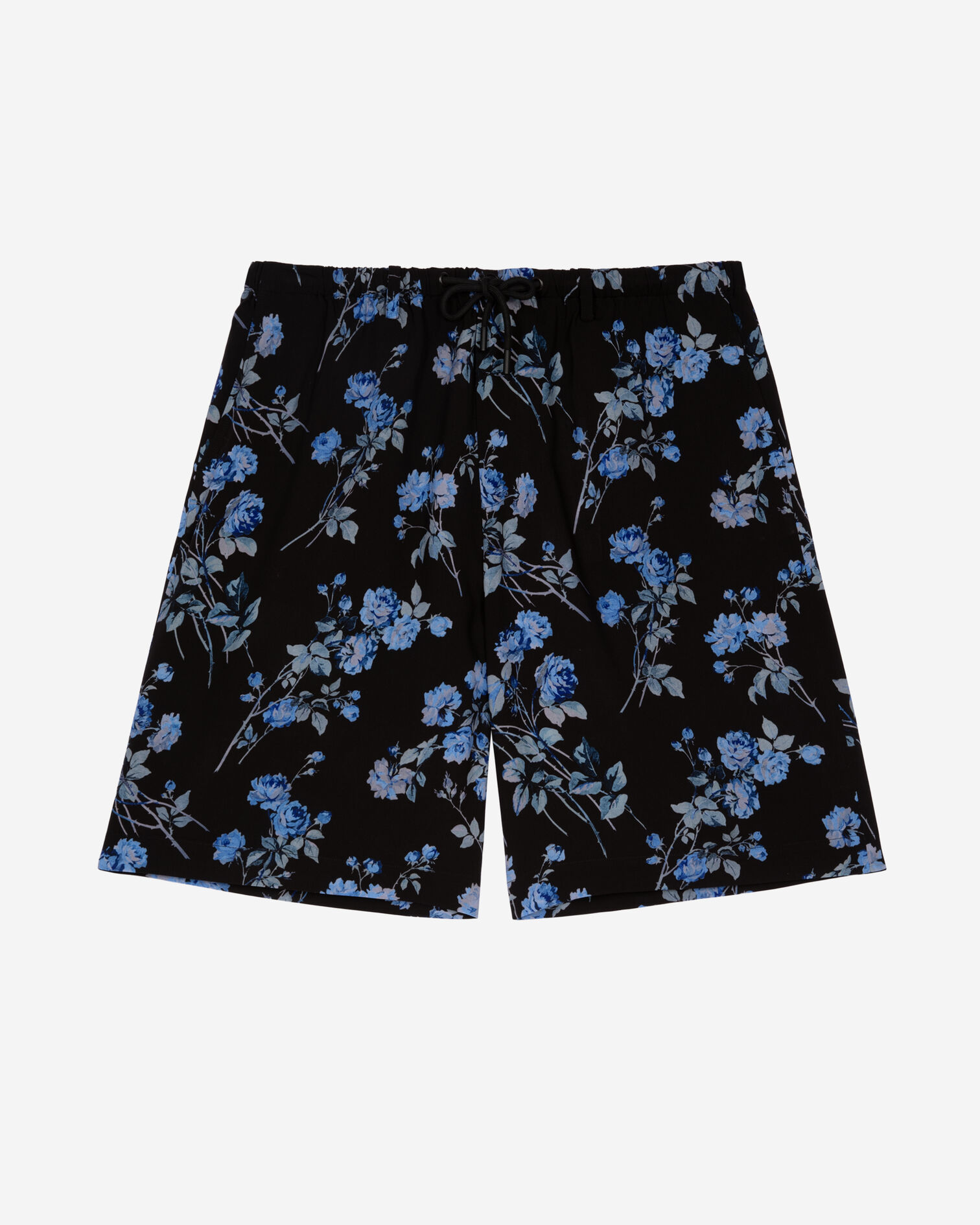 Bermuda-Shorts mit Blumenprint schwarz, BLACK BLUE, hi-res image number null