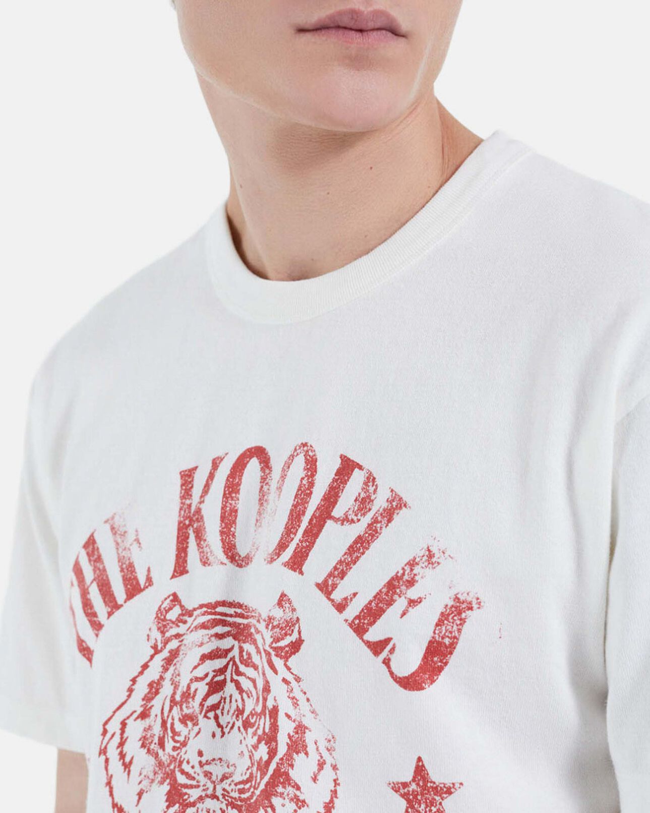 The Kooples HERREN ECRU t-shirt tiger