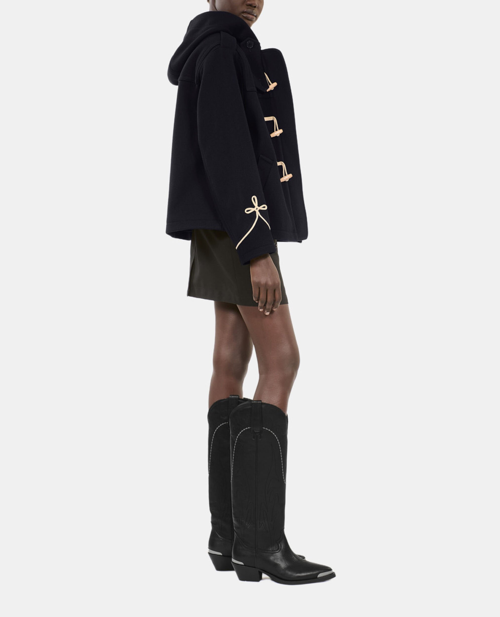 Bottes western en cuir noir, BLACK, hi-res image number null
