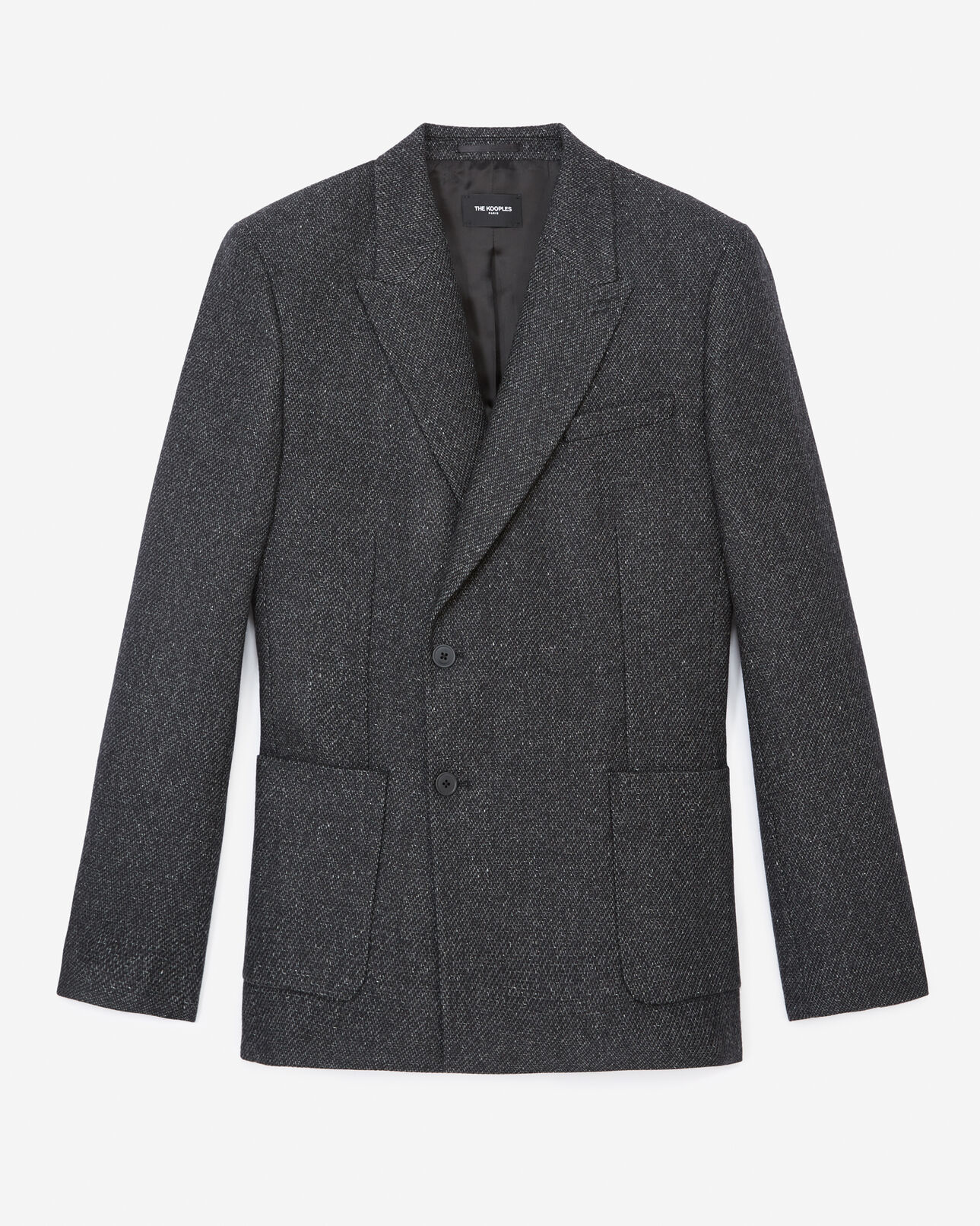 The Kooples HERREN GREY SILVER blazerjacke zweireihig grau gerader schnitt