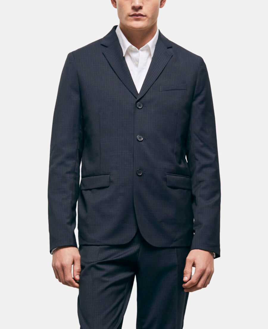 veste de costume en laine à carreaux