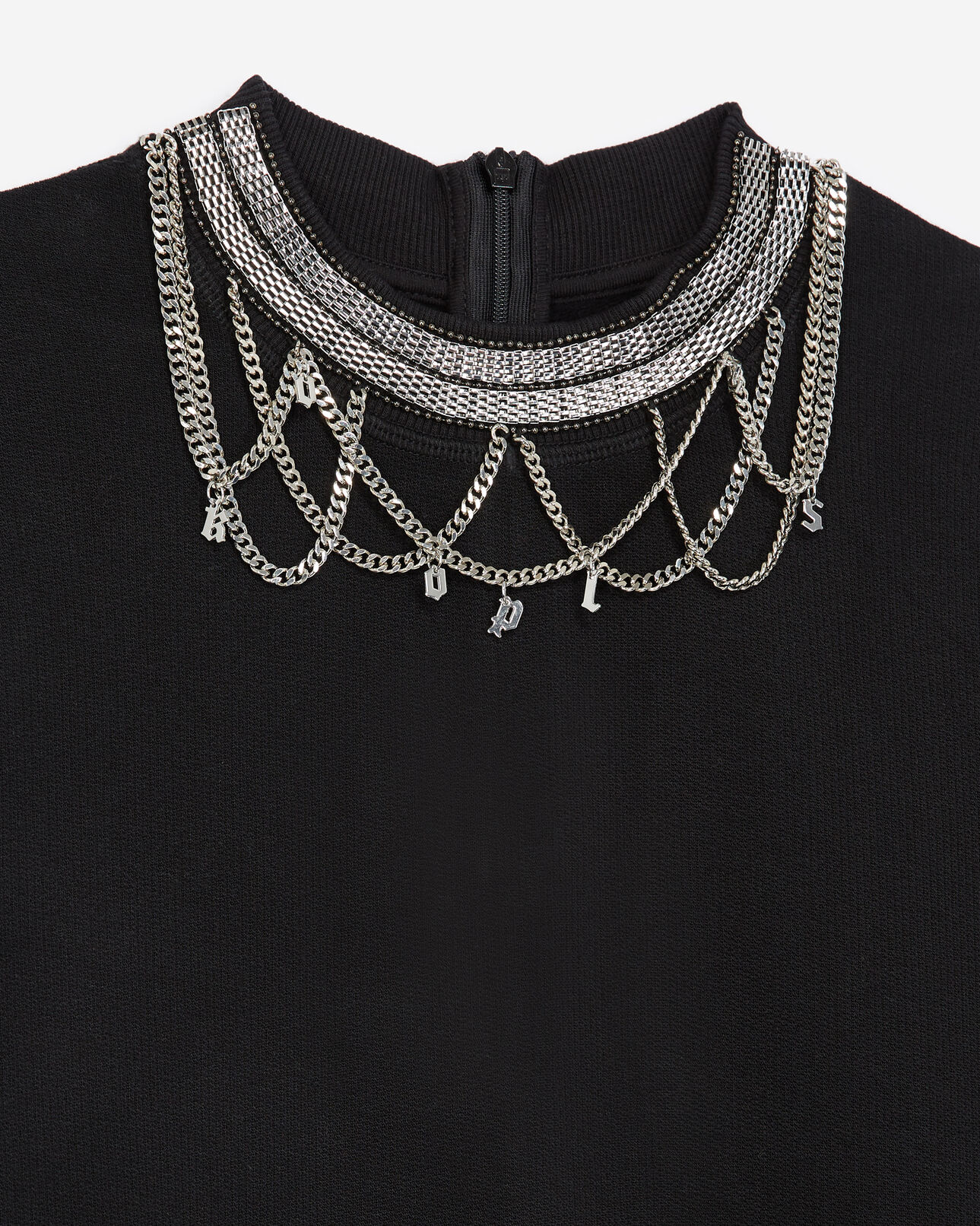 The Kooples FEMME BLACK robe avec collier bijoux au col