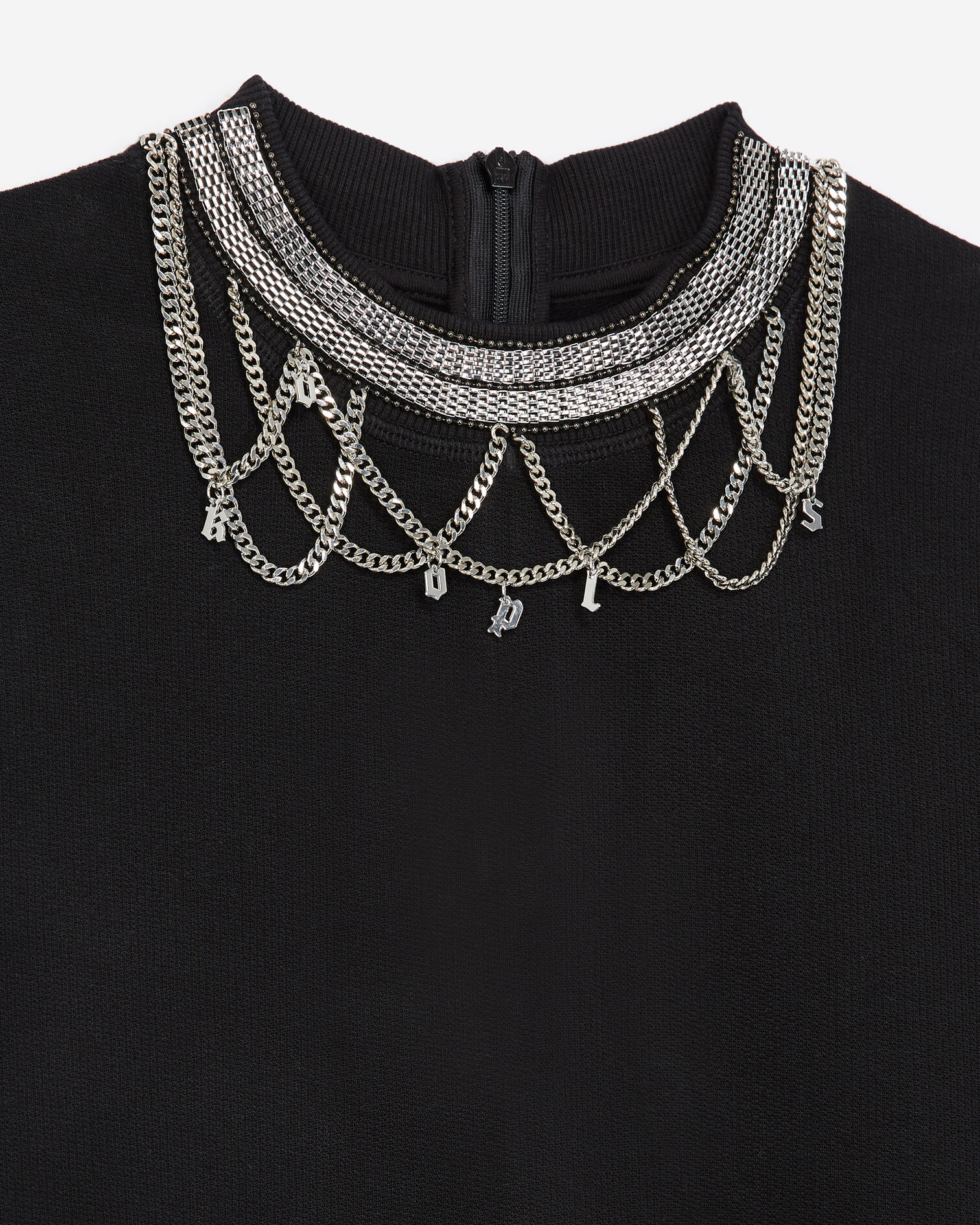 Robe avec collier bijoux au col, BLACK, hi-res image number null