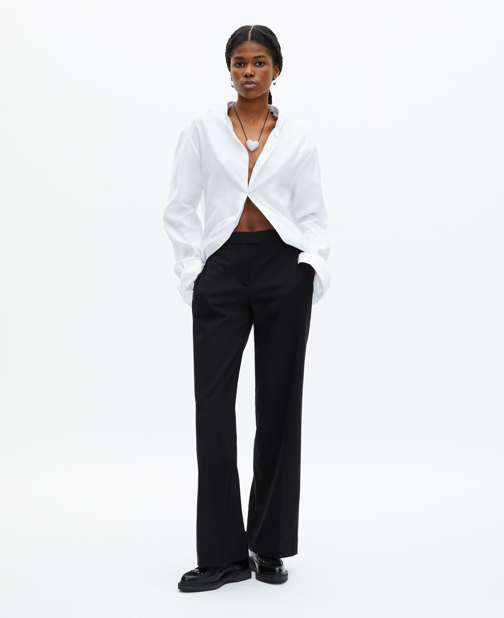 The Kooples DAMEN BLACK weite, schwarze smokinghose
