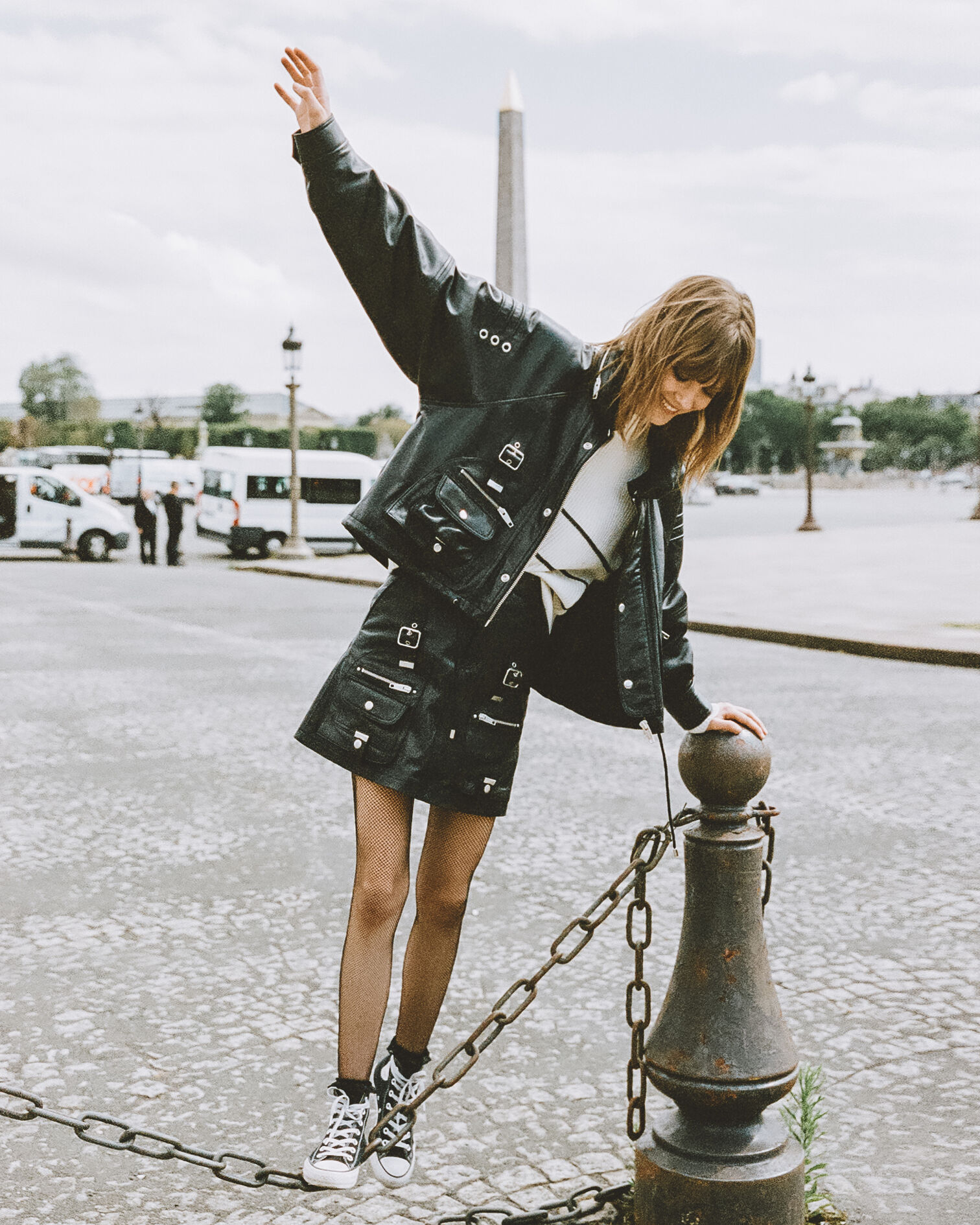 Jupe cuir noir sangles, BLACK, hi-res image number null