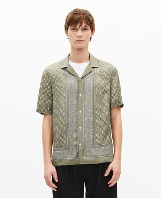 The Kooples MEN FORET khaki bandana print short-sleeve shirt
