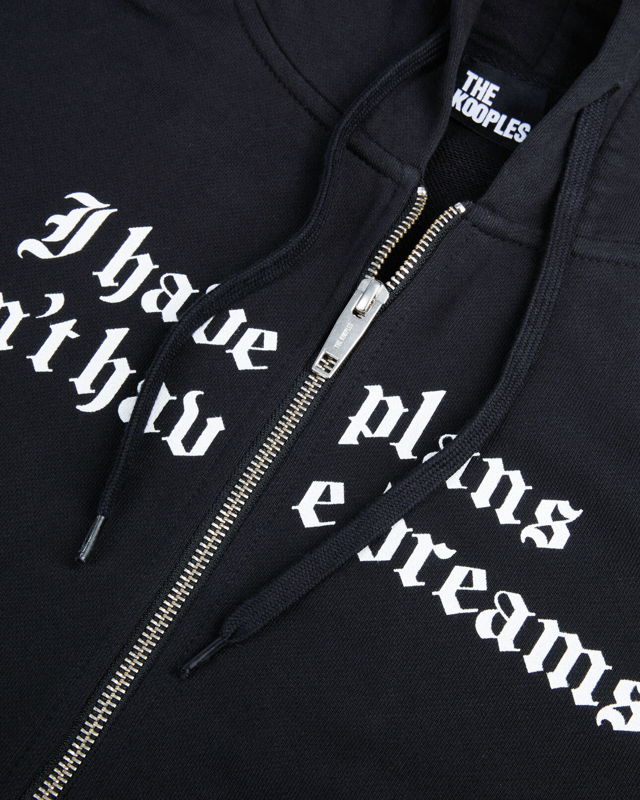 The Kooples HOMME BLACK WASHED sweatshirt à capuche et sérigraphie noir