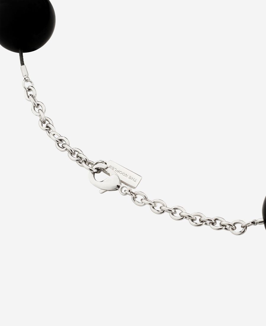 The Kooples F BLACK black pearl heart pendant necklace