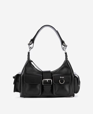 The Kooples WOMEN BLACK black smooth leather amelia bag
