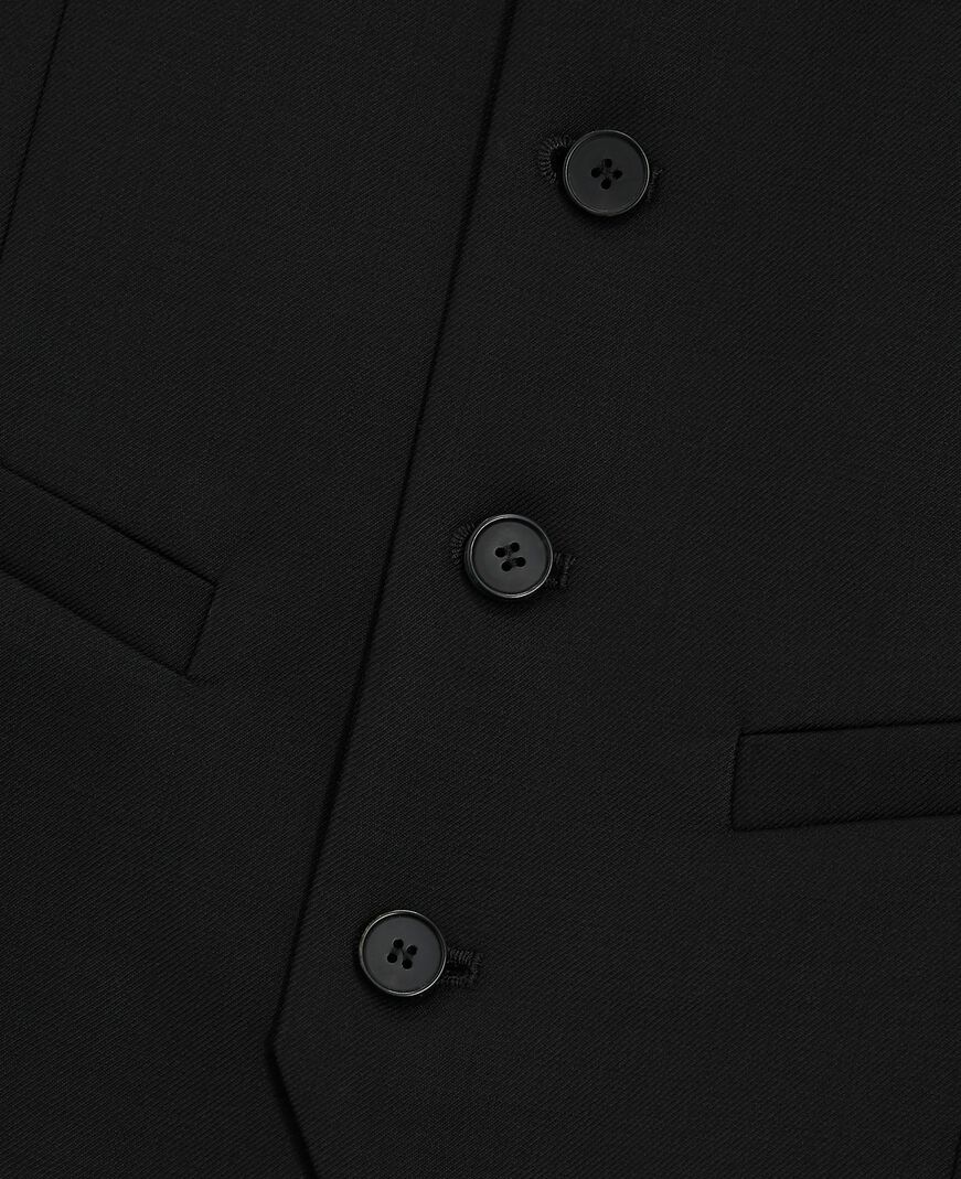 The Kooples HERREN BLACK schwarze anzugweste aus wolle