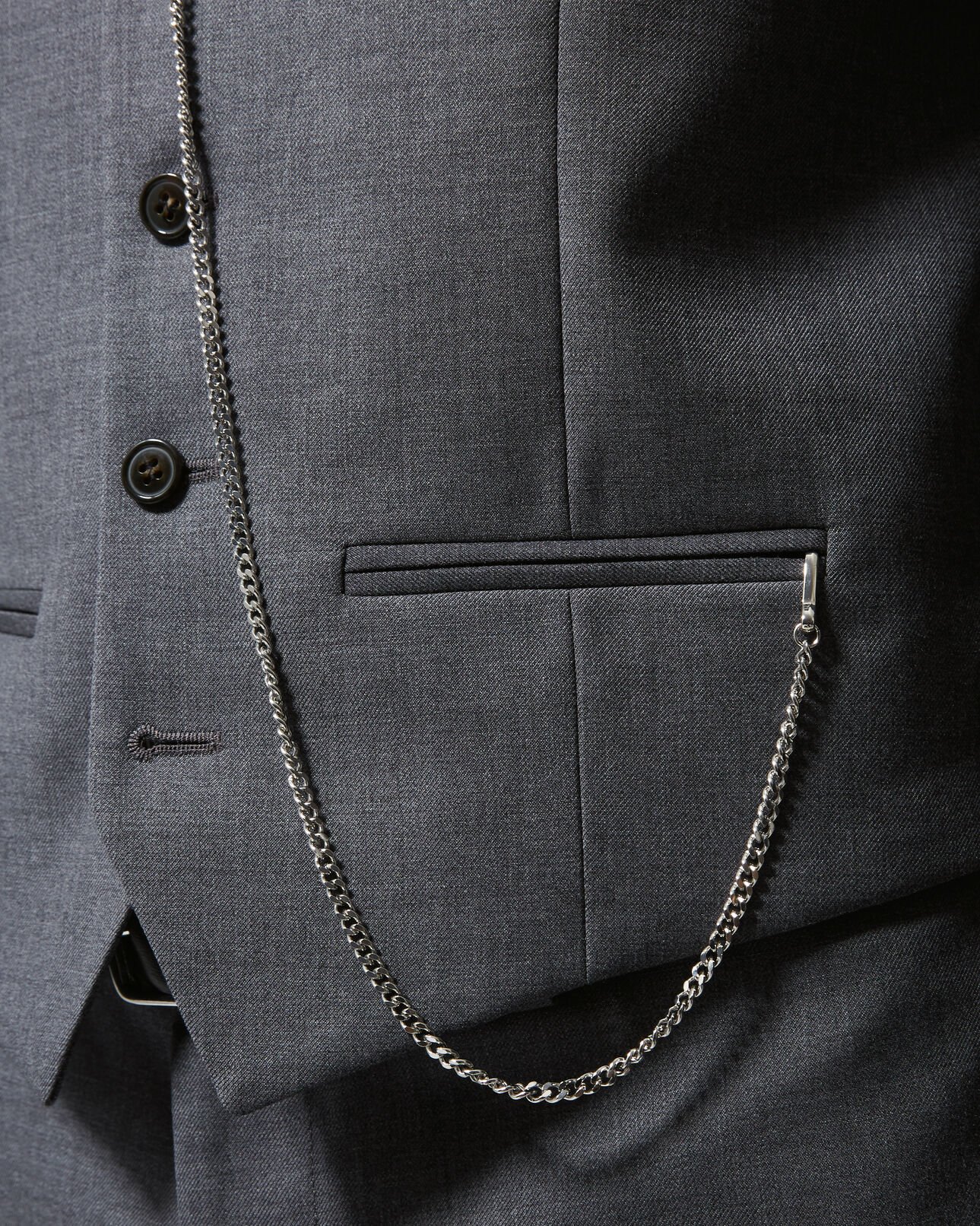 The Kooples MEN GREY buttoned light grey waistcoat in wool