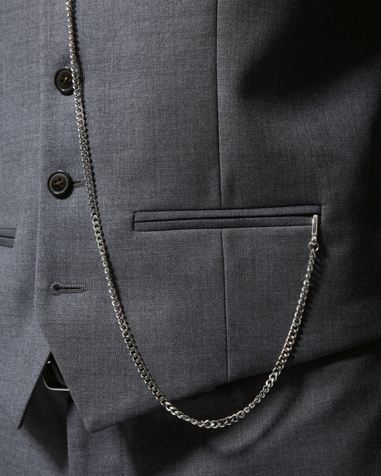 The Kooples MEN GREY buttoned light grey waistcoat in wool