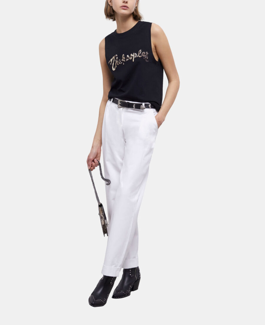The Kooples FEMME WHITE pantalon large blanc