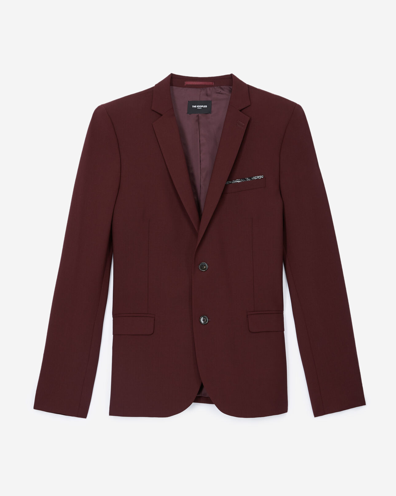 The Kooples MEN BURGUNDY buttoned burgundy formal jacket