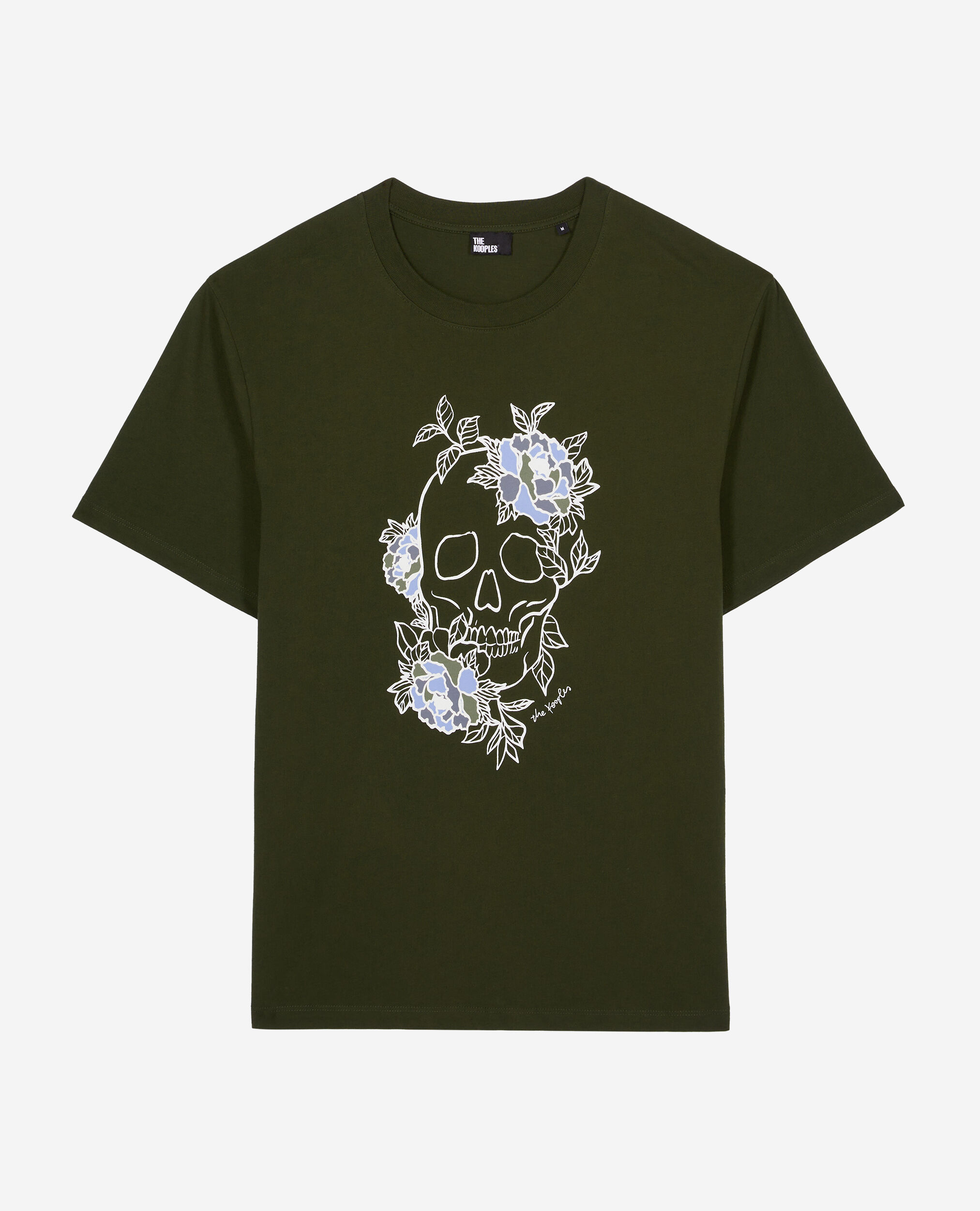 Khakifarbenes Herren-T-Shirt mit Siebdruck, DARK GREEN, hi-res image number null